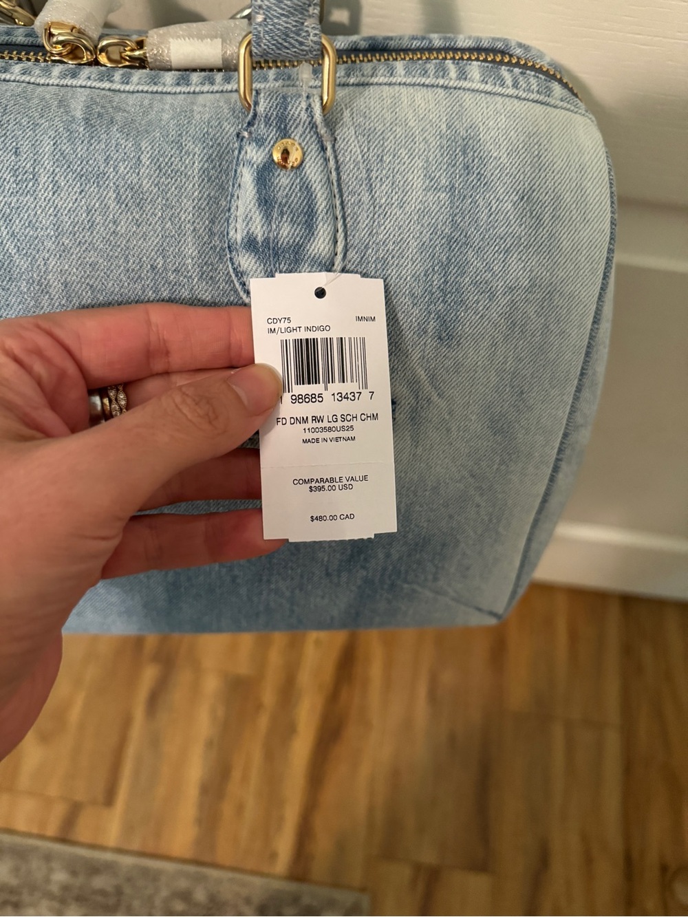 Coach Rowan Large Satchel in Loved Denim - Picture 3 of 6